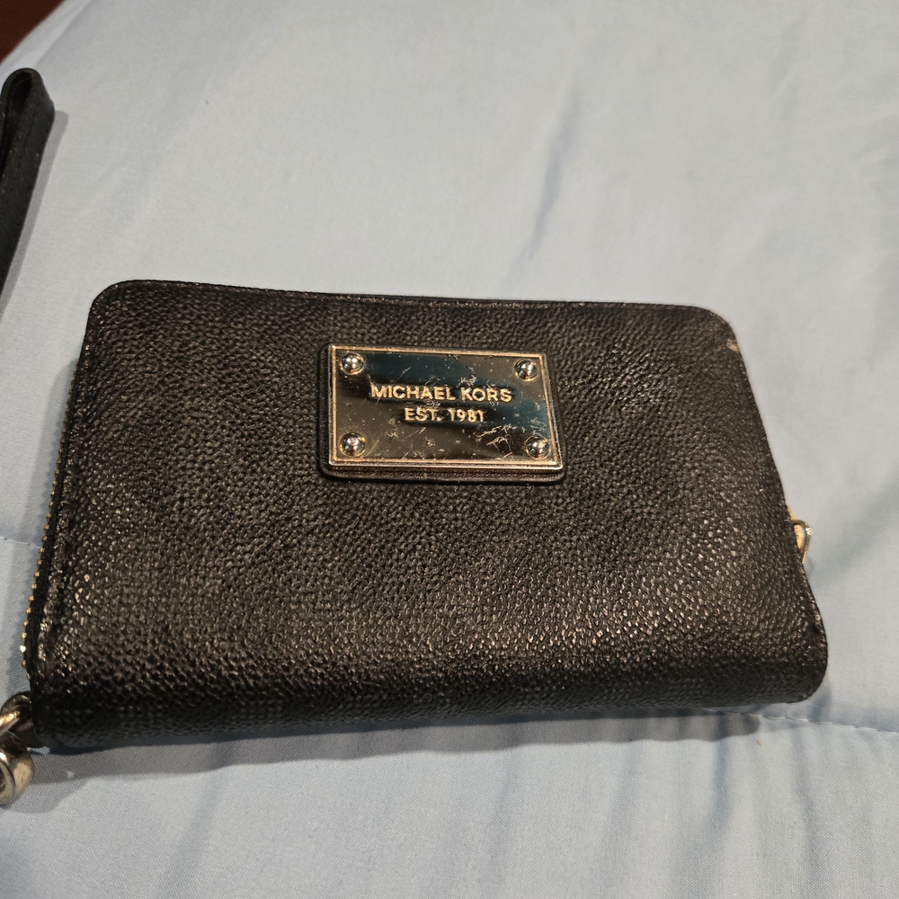 Michael Kors Black Textured Wristlet